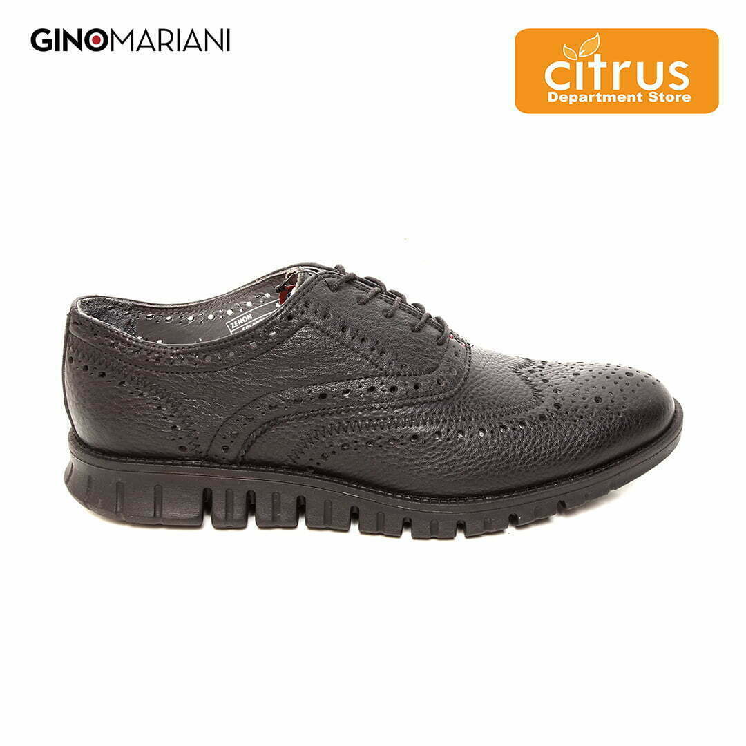  Gino  Mariani  Zenov Sepatu  Kasual Pria  Warna Black Citrus 